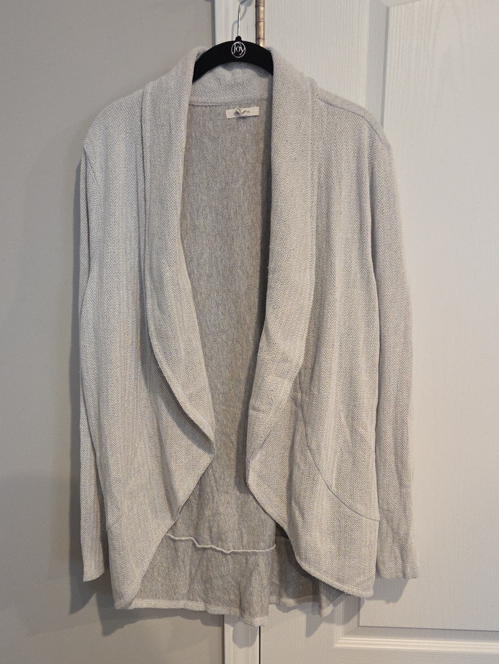 Maurices Light Gray Open-Front Draped Cardigan